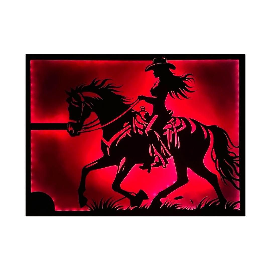 Cuadro Retroiluminado modelo Mujer a Caballo-4