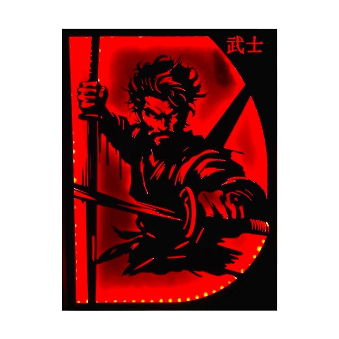 Cuadro Retroiluminado modelo Samurai doble espada-2
