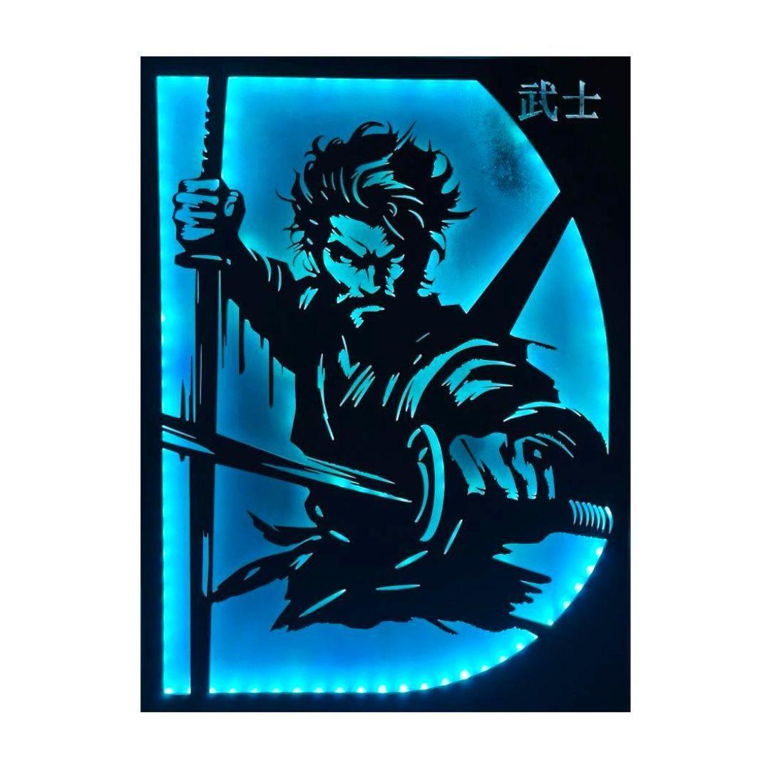 Cuadro Retroiluminado modelo Samurai doble espada-3