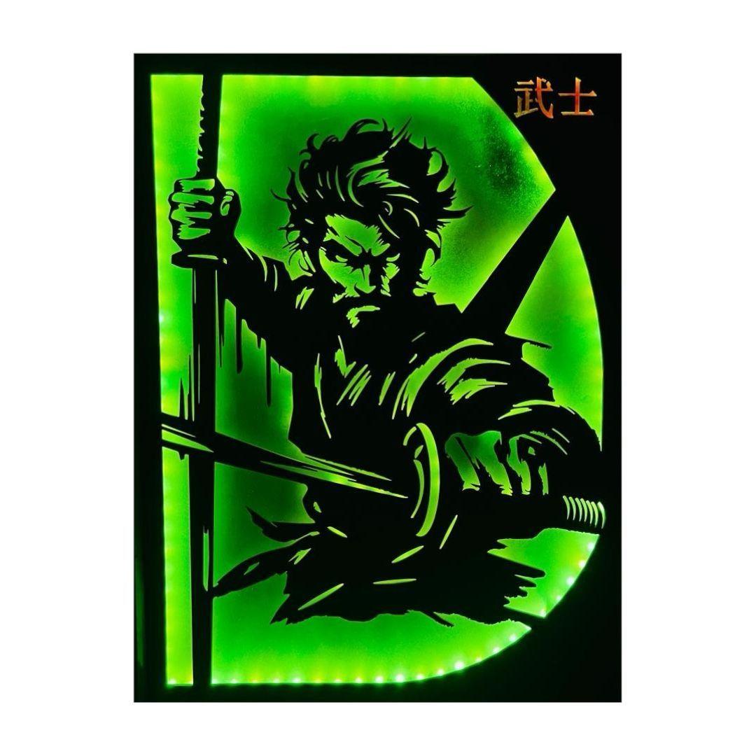 Cuadro Retroiluminado modelo Samurai doble espada-4
