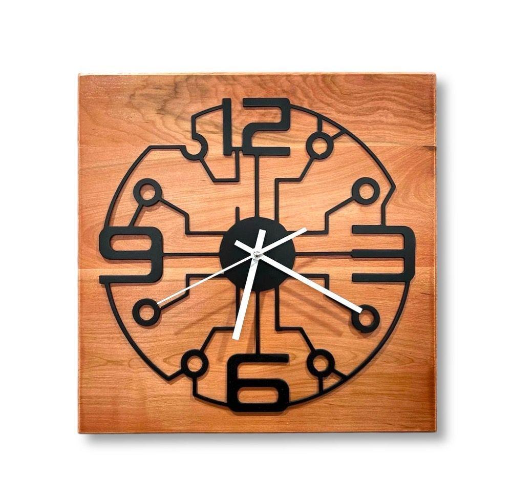 Reloj de Muro Cuadrado en Madera y Fierro RMCL07-0