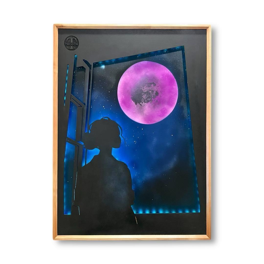 Cuadro Retroiluminado modelo Mujer en la Ventana B-0