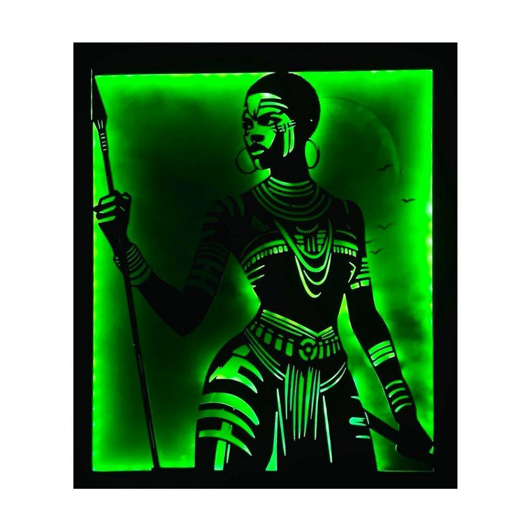 Cuadro Retroiluminado modelo Mujer guerrera-3