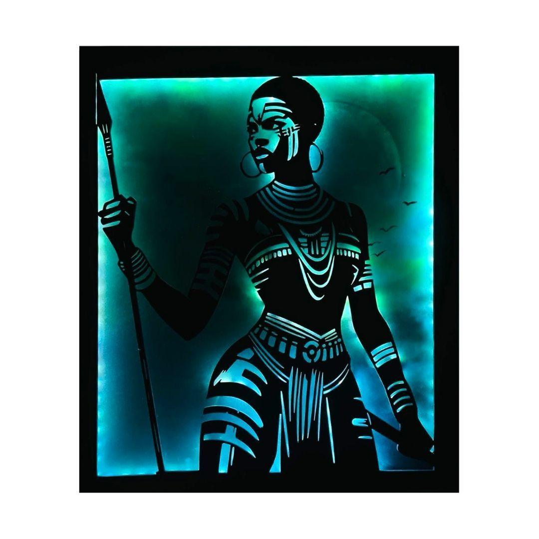 Cuadro Retroiluminado modelo Mujer guerrera-4