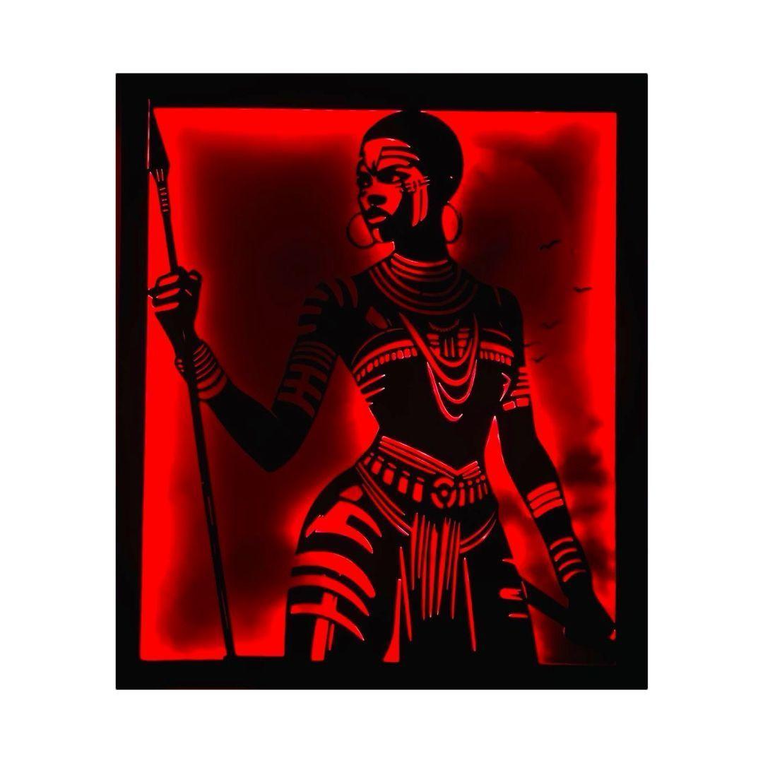 Cuadro Retroiluminado modelo Mujer guerrera-5