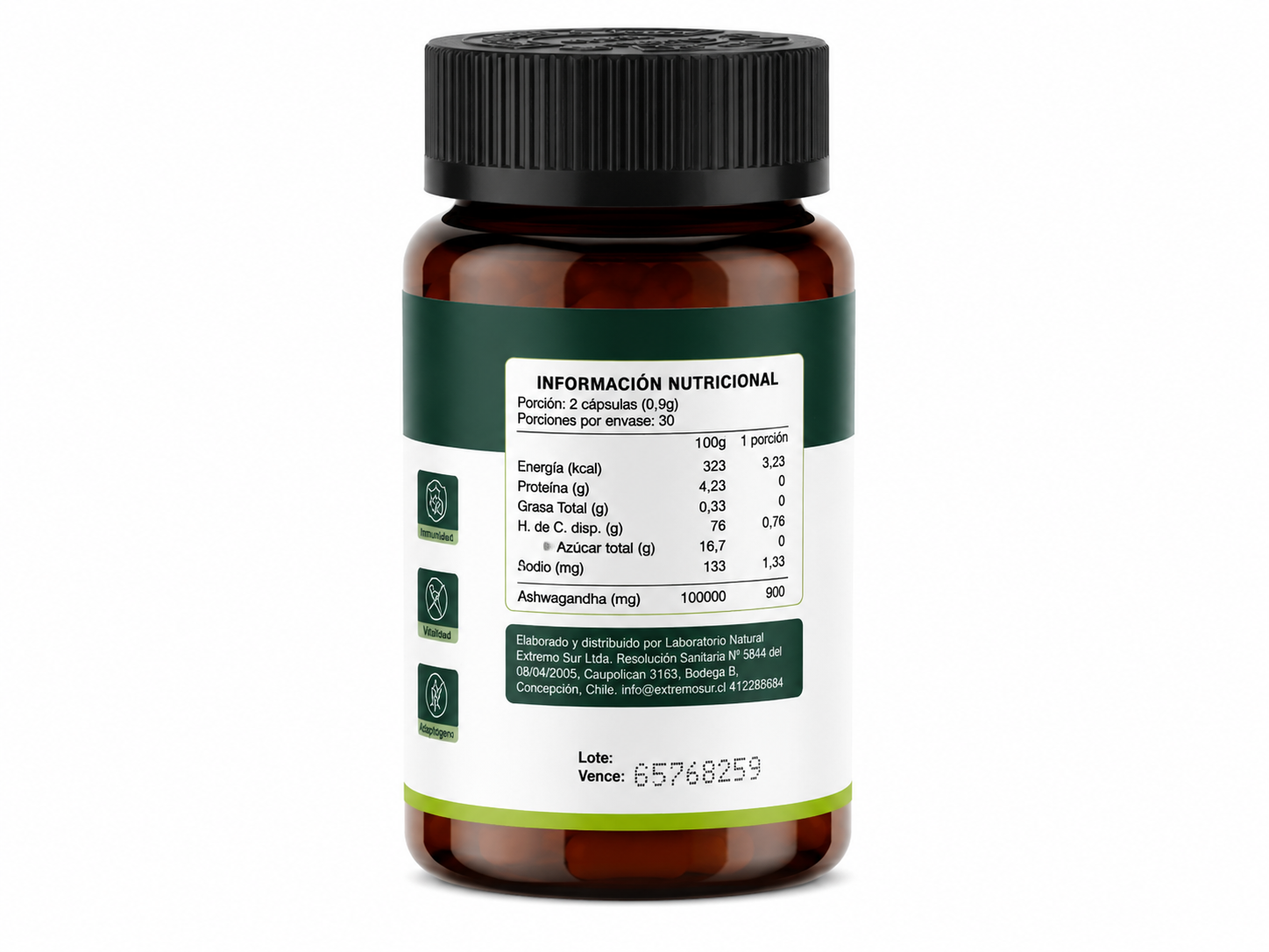 Ashwagandha 60 capsulas 450 mg Extremo Sur-1