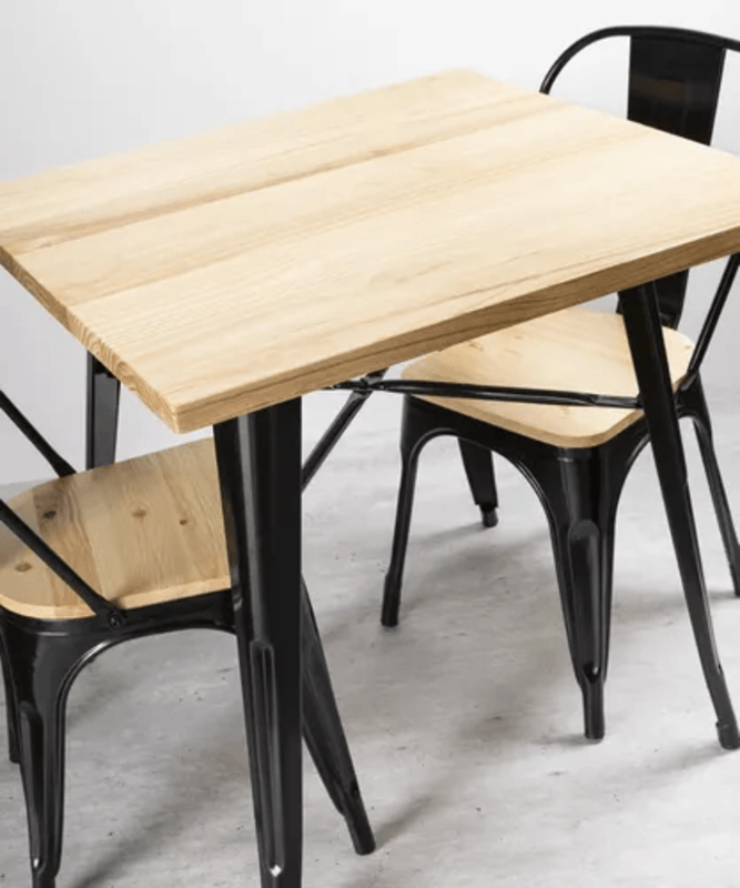 Mesa de Comedor Tolix Madera 80x80cm-2