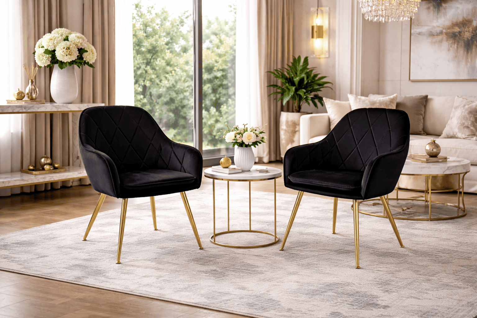 Pack 2 Butacas Sitiales Velvet Diamond Negra-5