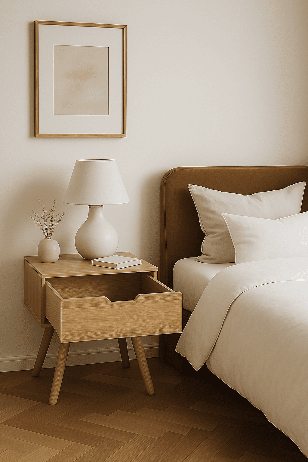 Pack 2 Veladores Mesa De Noche 1 Cajon Moderno 50*40*45cm-3