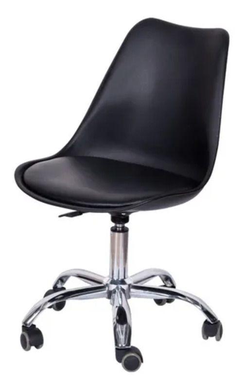 Pack 2 Sillas de Escritorio MKP Tulip Eames Acolchada Giratoria Negra-2