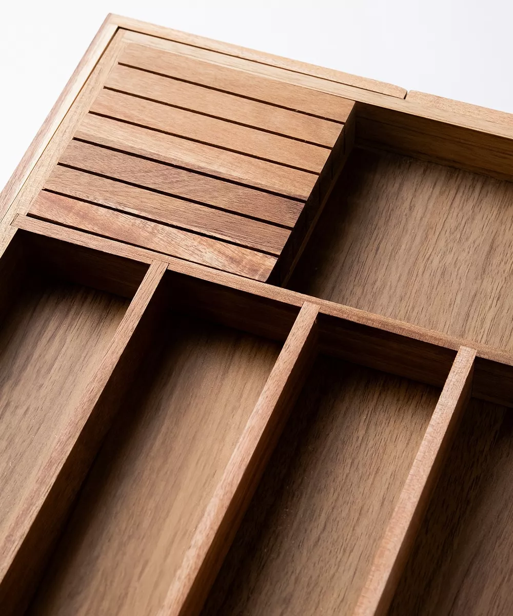 Organizador De Cubiertos Acacia Ajustable 7 Compartimientos-4