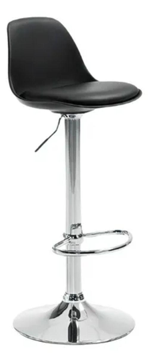 Pack 2 Pisos y sillas bar MKP Eames Base Cromada para Cocina o Bar Negro-2