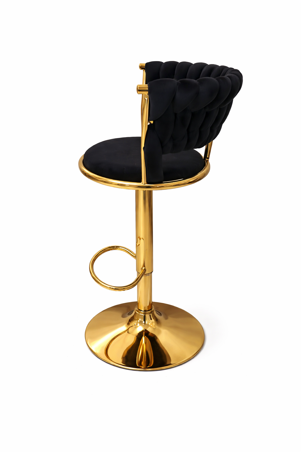 Pack 2 Taburetes Queen Terciopelo Ajustable Negro-3