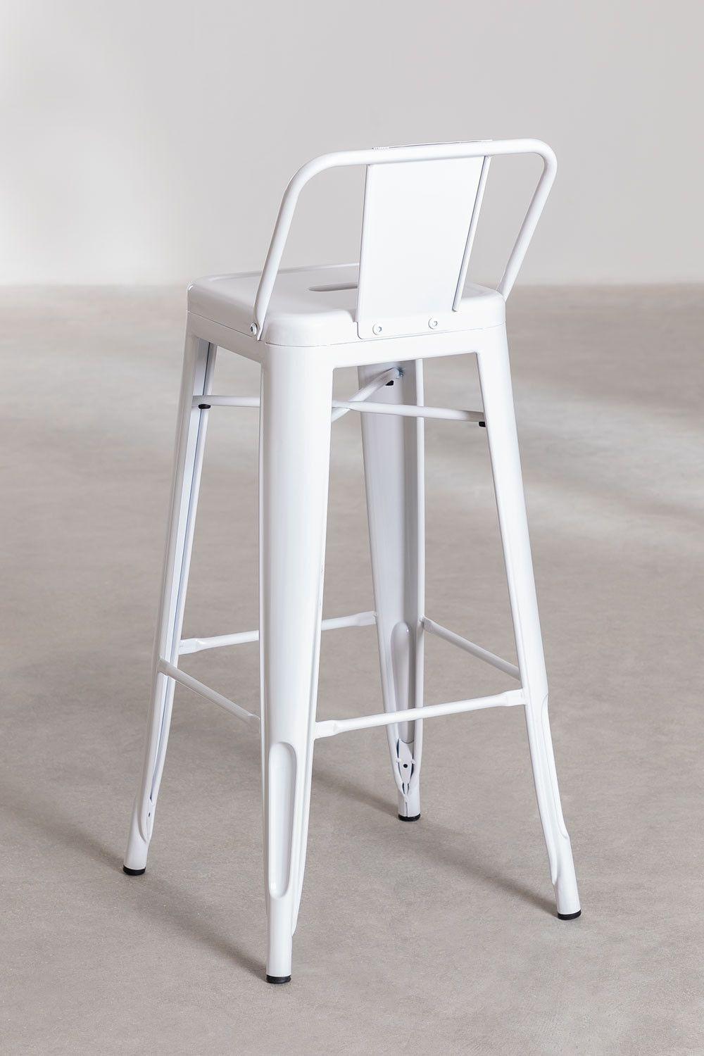 Pack 4 Pisos y sillas bar MKP Tolix Clásico Blanco 66cm-2