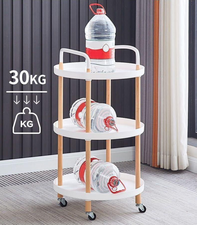 Carro Organizador De Cocina Con 3 Niveles Y Ruedas Blanco-2
