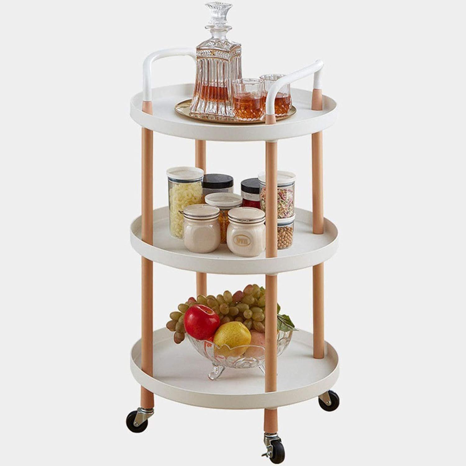 Carro Organizador De Cocina Con 3 Niveles Y Ruedas Blanco-3