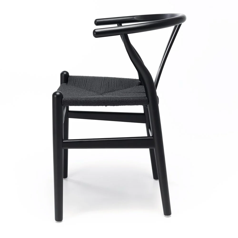 Pack 4 Sillas Wishbone Acero Negro-2