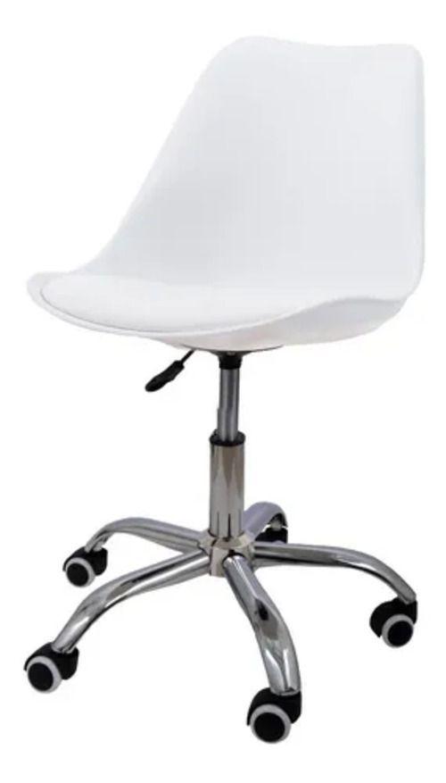 Pack 2 Sillas de Escritorio MKP Tulip Eames Acolchada Giratoria Blanca-2