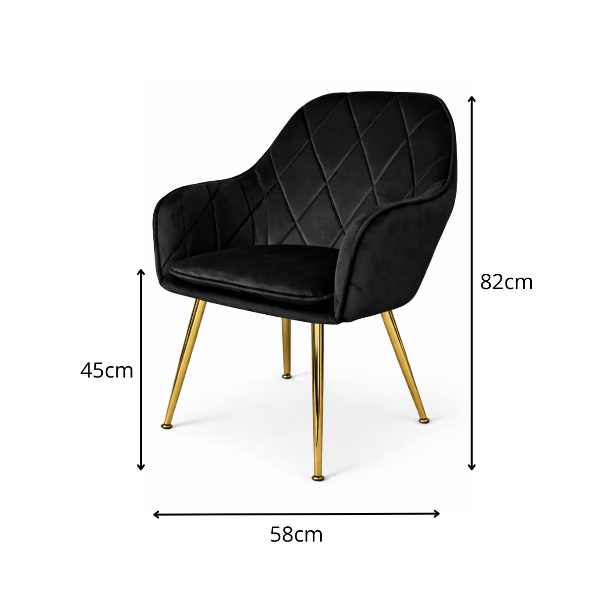 Butaca Sitial Velvet Diamond Negra-3