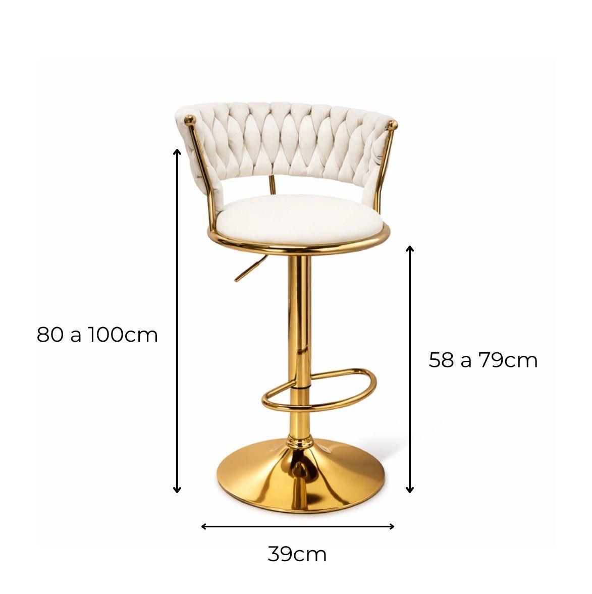 Pack 2 Taburetes Queen Terciopelo Ajustable Beige-4