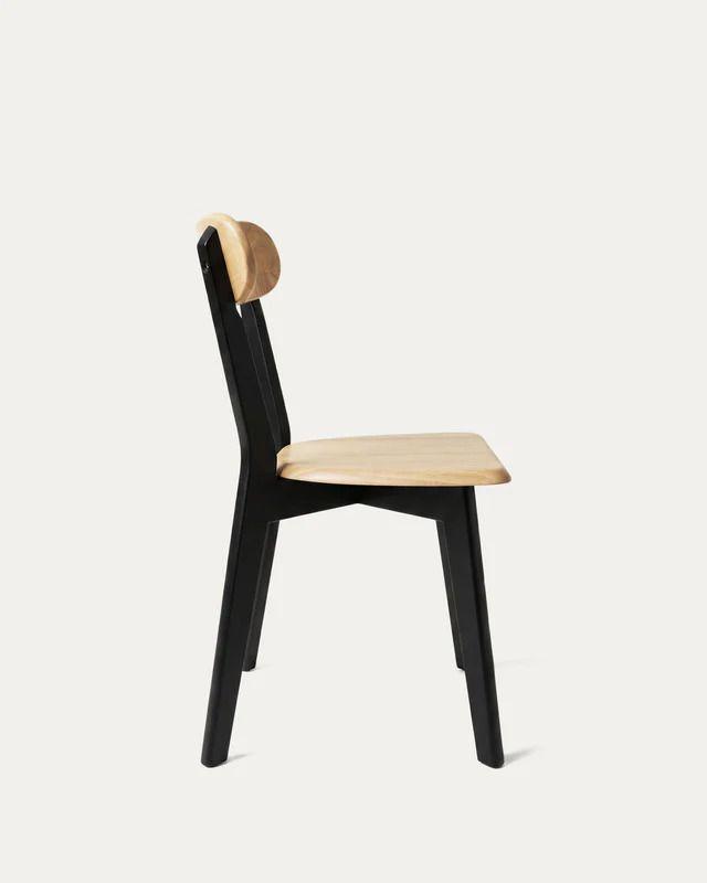 Silla Fresno para Comedor o Terraza de Madera Negro Natural-3