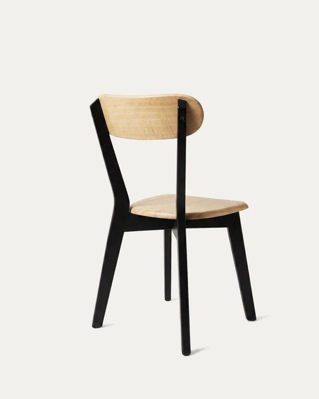 Silla Fresno para Comedor o Terraza de Madera Negro Natural-2