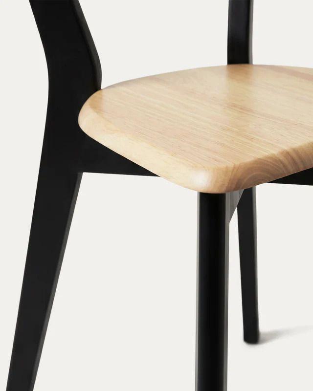 Silla Fresno para Comedor o Terraza de Madera Negro Natural-4
