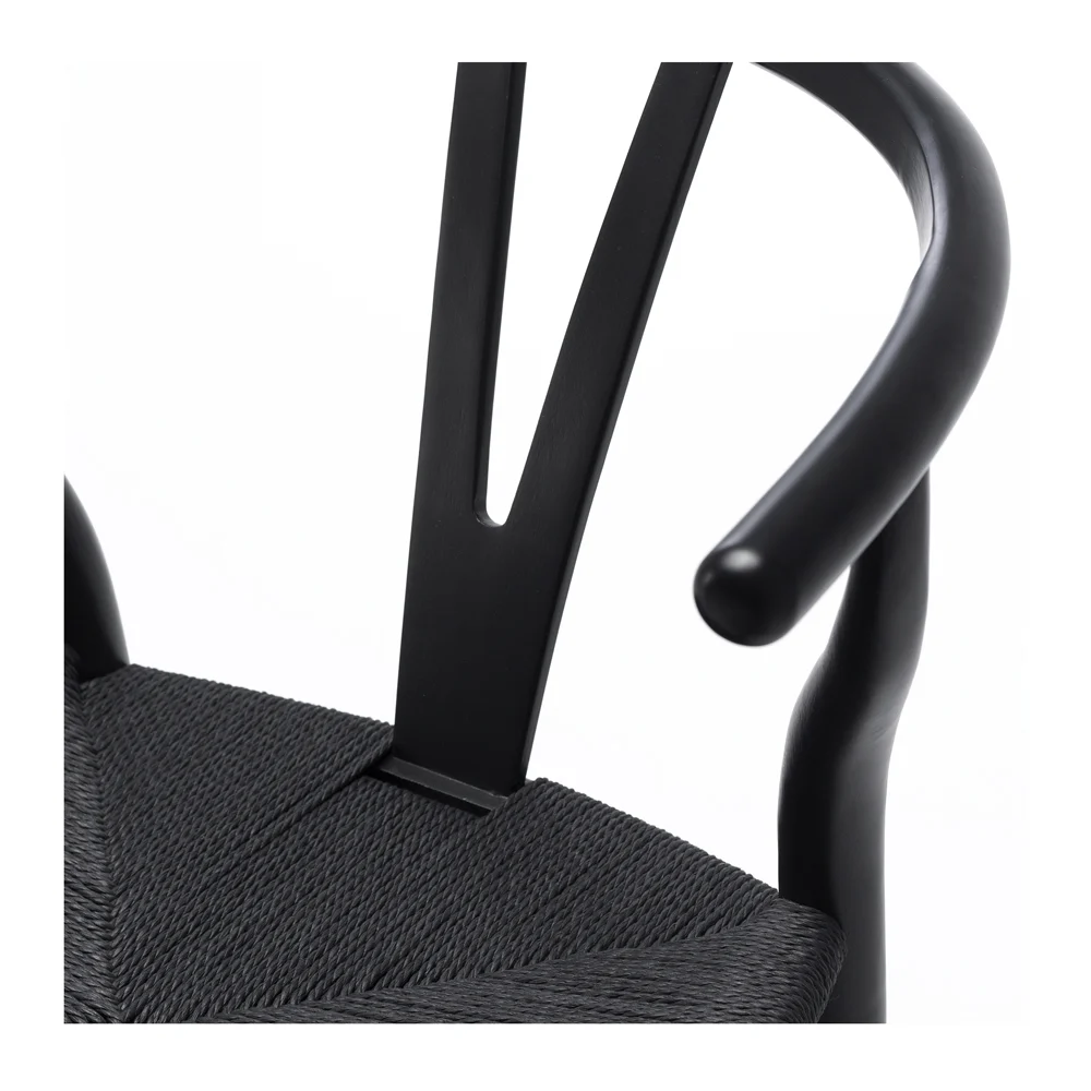 Silla Wishbone Acero Negro-4