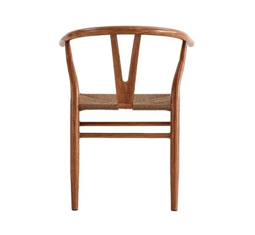 Pack 4 Sillas Wishbone Acero Marron-1