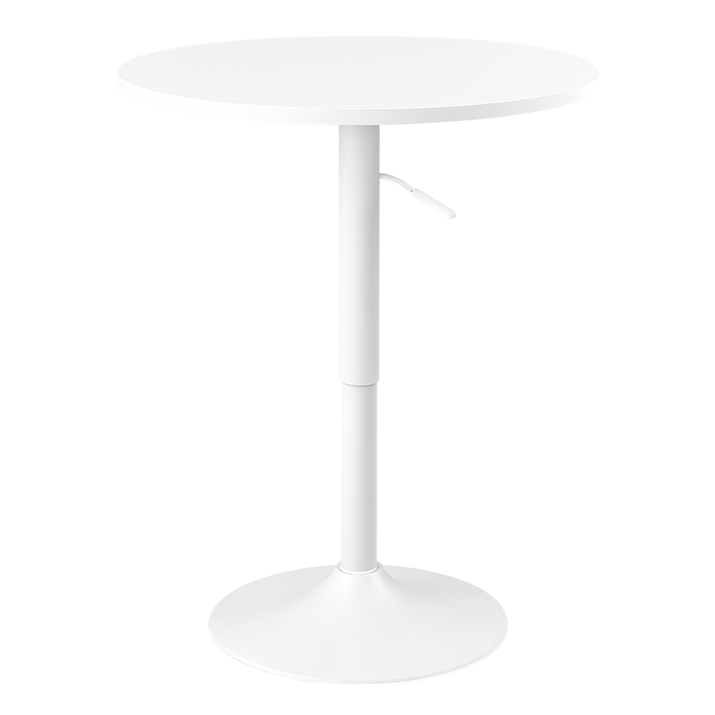 Mesa Bar Centro Altura Regulable 60cm Diámetro Full Blanca-0