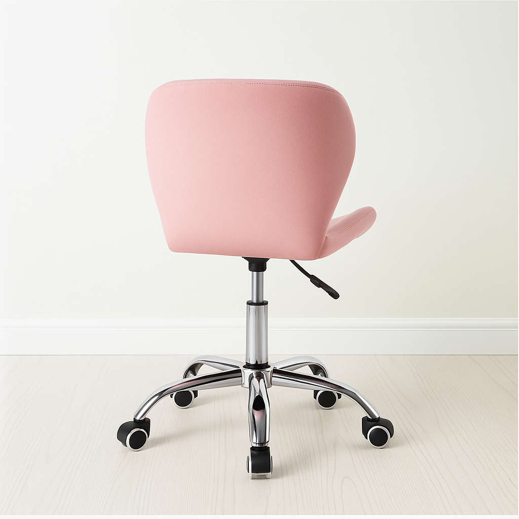 Silla De Escritorio Mariposa Radar Giratoria Acolchada Rosa-2