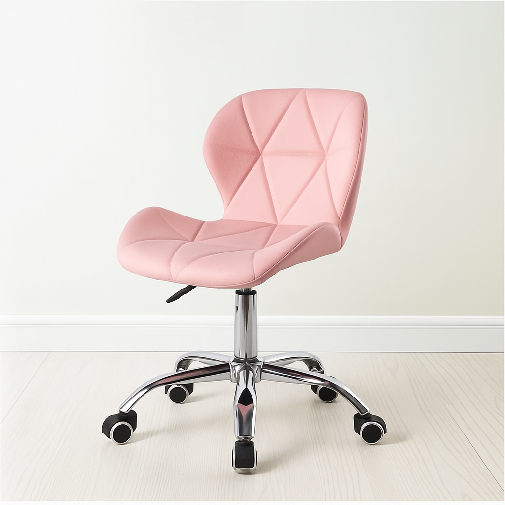 Silla De Escritorio Mariposa Radar Giratoria Acolchada Rosa-3