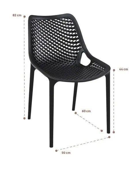 Pack 2 Sillas Sitial Rex Negra para Terraza o Comedor-3