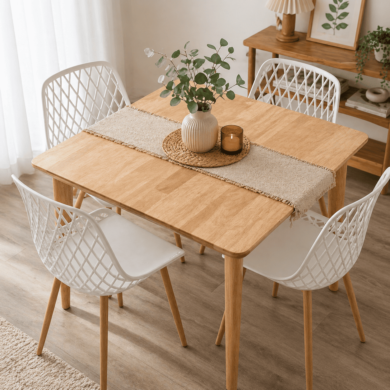 Mesa Oslo 60x60x75 cm – Madera de Haya Natural-2