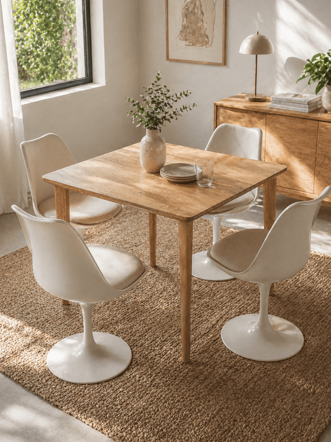 Mesa Oslo 60x60x75 cm – Madera de Haya Natural-3