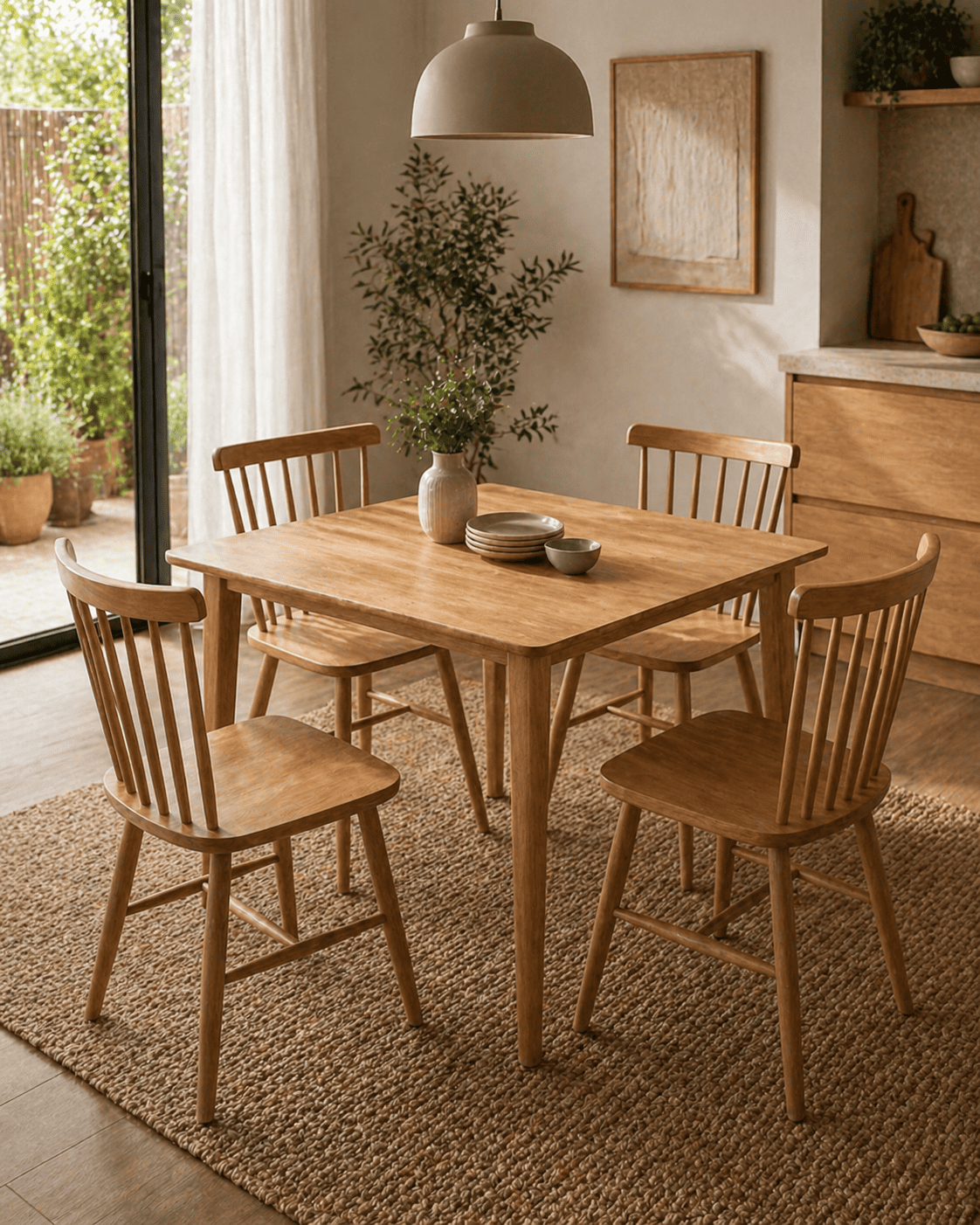 Mesa Oslo 60x60x75 cm – Madera de Haya Natural-4