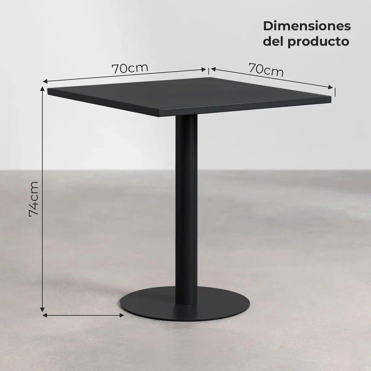 Mesa Tolix Clásica 70x70 Metalica Negro-5