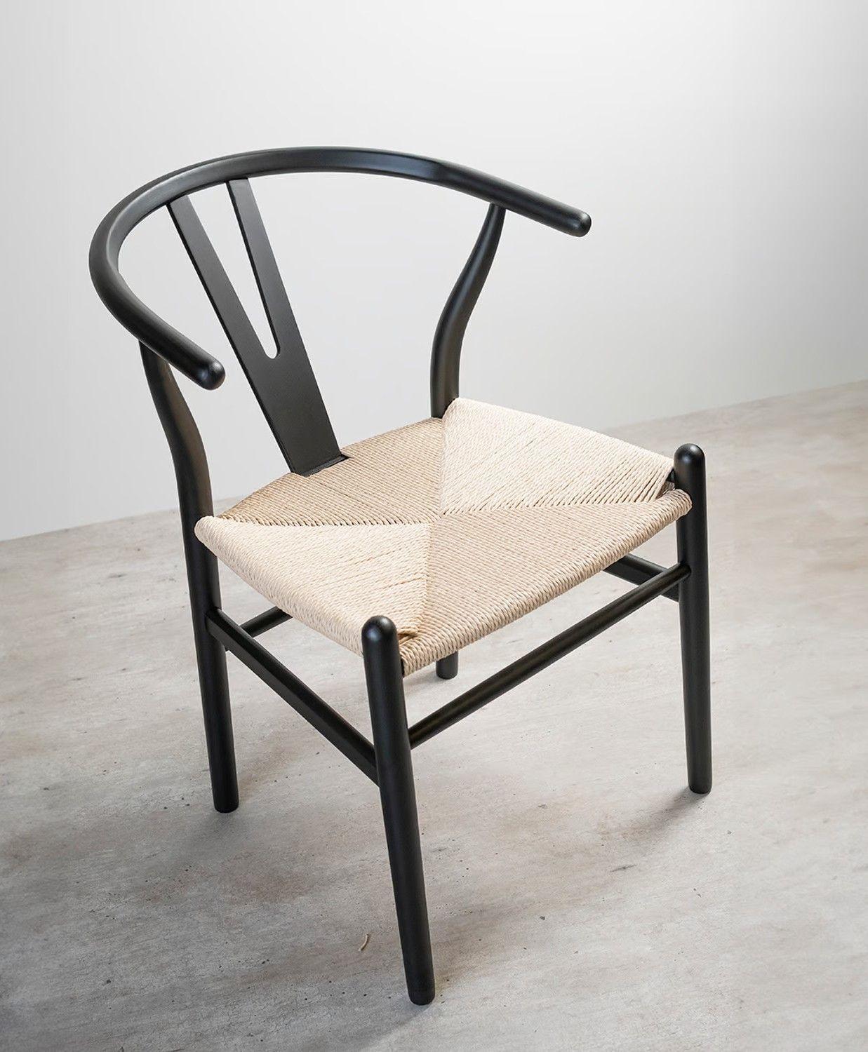 Pack 2 Sillas Wishbone Madera Negra-2