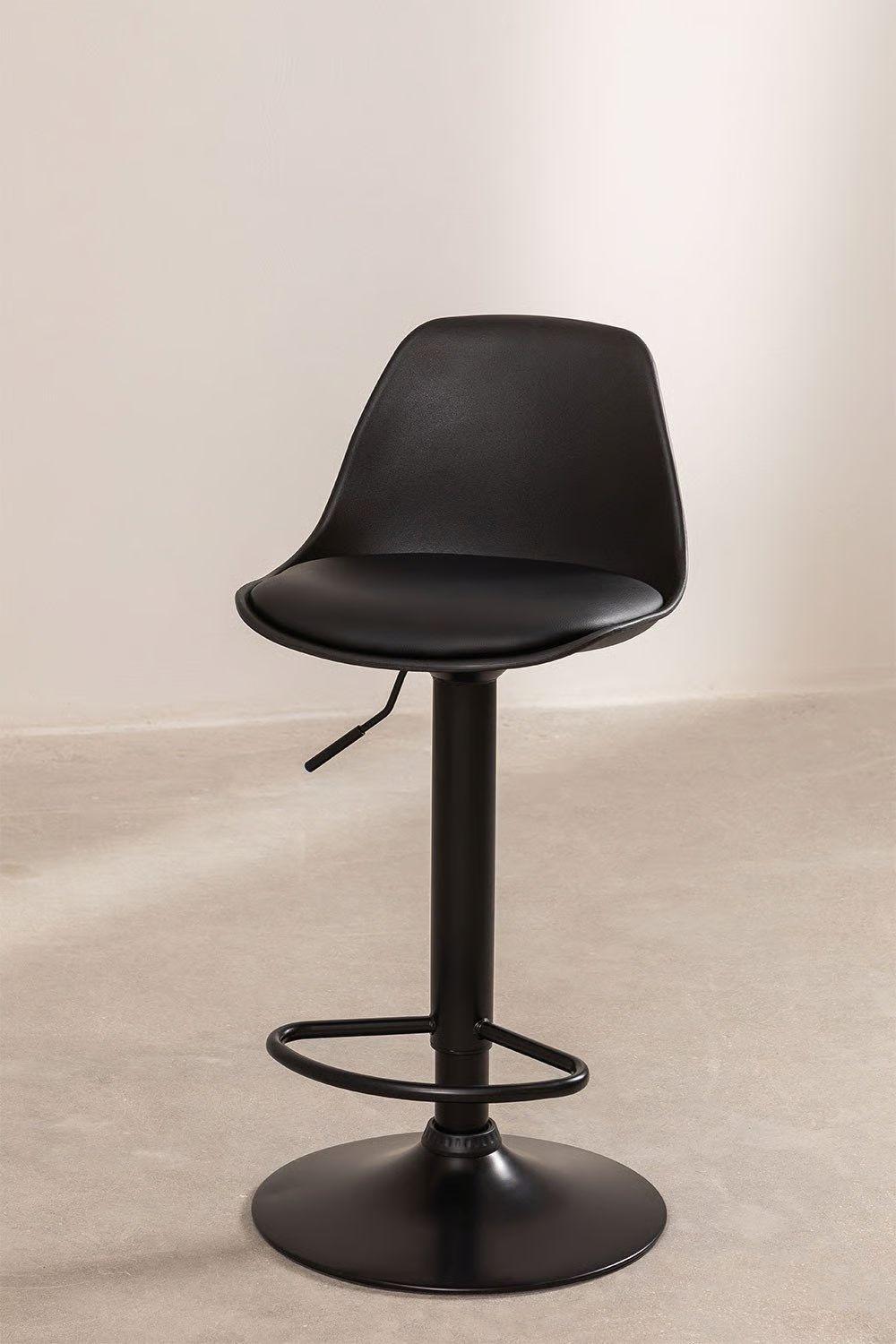 Taburete Eames Base Negra para Cocina o Bar Negro-2