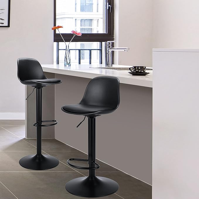 Taburete Eames Base Negra para Cocina o Bar Negro-5