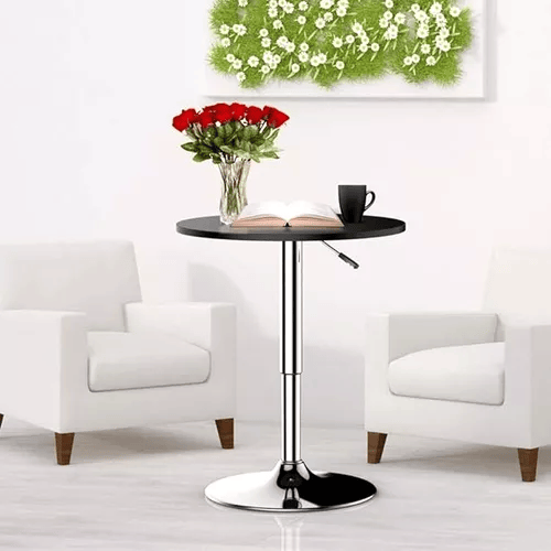 Mesa Centro Bar Altura Regulable 60cm Diámetro Negra-3