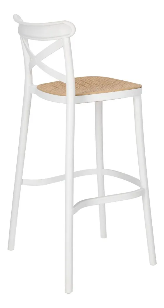 Pack 4 Pisos y sillas bar MKP Crossback Danubio Piso de Bar o Terraza 66cm Blancos-2