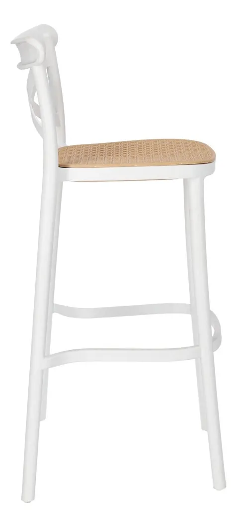 Pack 4 Pisos y sillas bar MKP Crossback Danubio Piso de Bar o Terraza 66cm Blancos-5