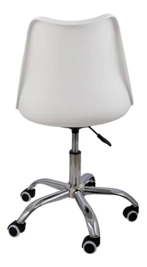 Silla De Escritorio Tulip Eames Acolchada Giratoria Blanca-3