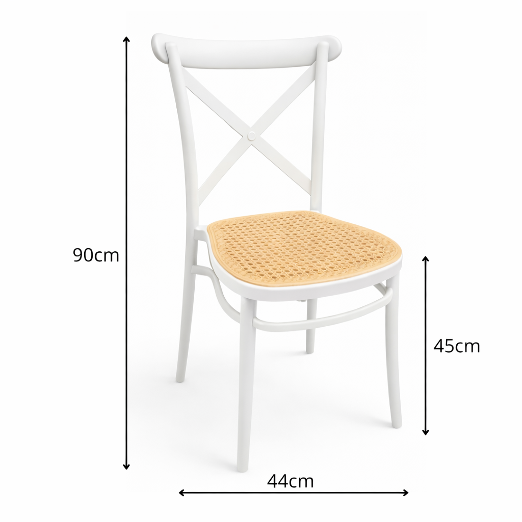 Pack 4 Sillas Danubio Crossback Top Apilable Blanca-4
