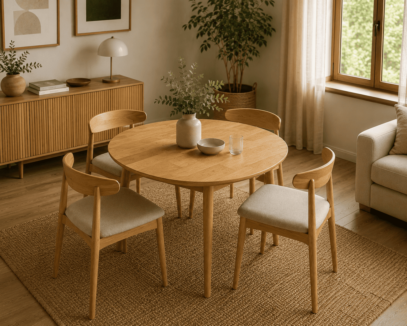 Mesa Comedor Oslo Redonda 80cm Madera Natural-3