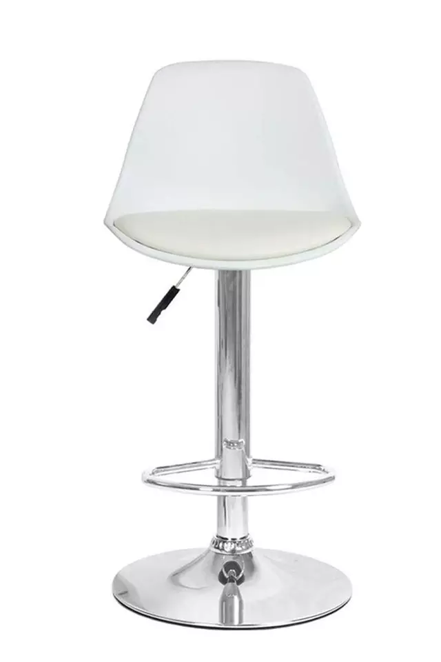 Pack 2 Pisos y sillas bar MKP Eames Base Cromada para Cocina o Bar Blanco-2