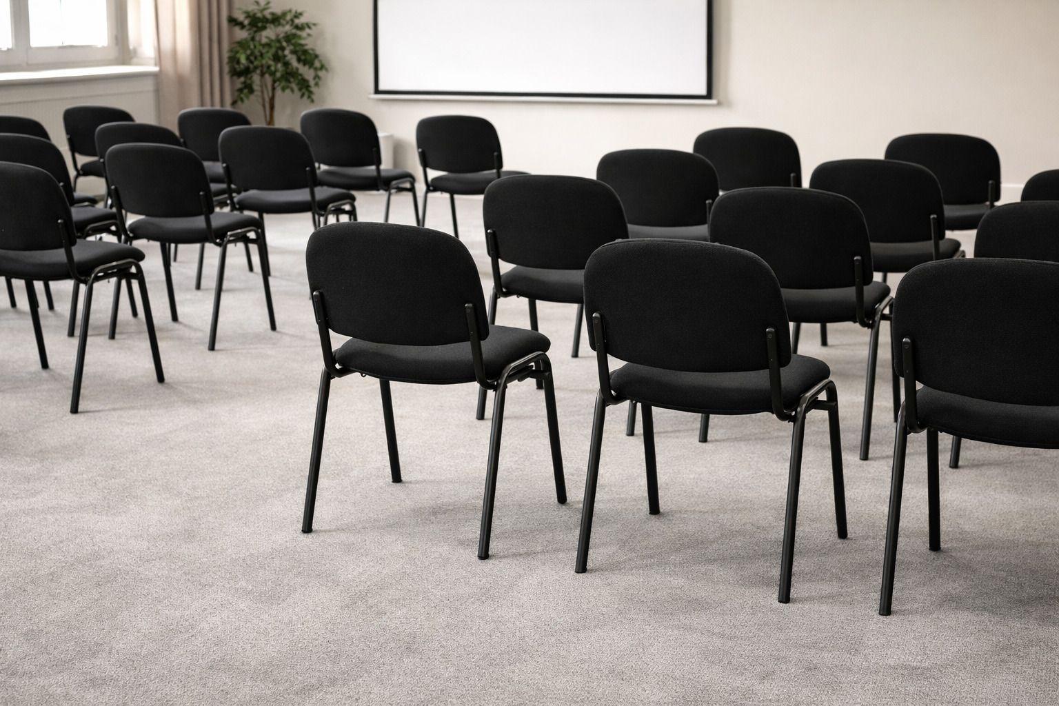 Pack 4 Sillas Meeting ISO Lino Negra para Oficina y Sala de Reuniones-4