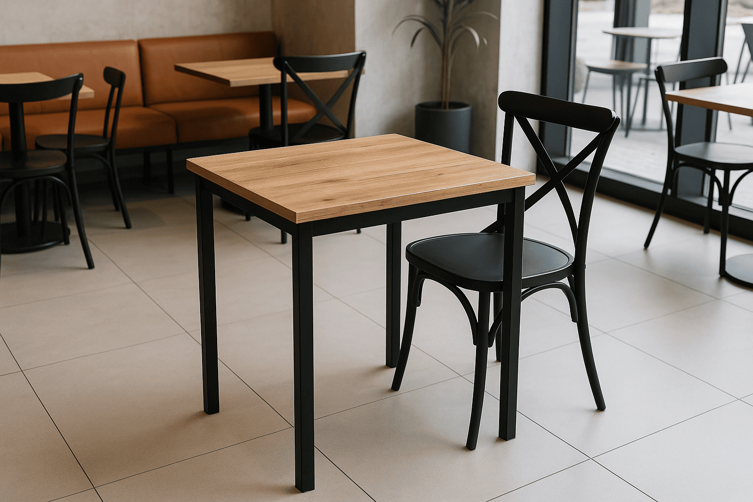 Mesa 80x80cm Para Restaurante Cafeter a Casino Terraza Comedor-3