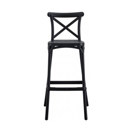 Pack 4 Taburetes Bar Danubio Crossback Negro Polipropileno 66 cm Negro-2